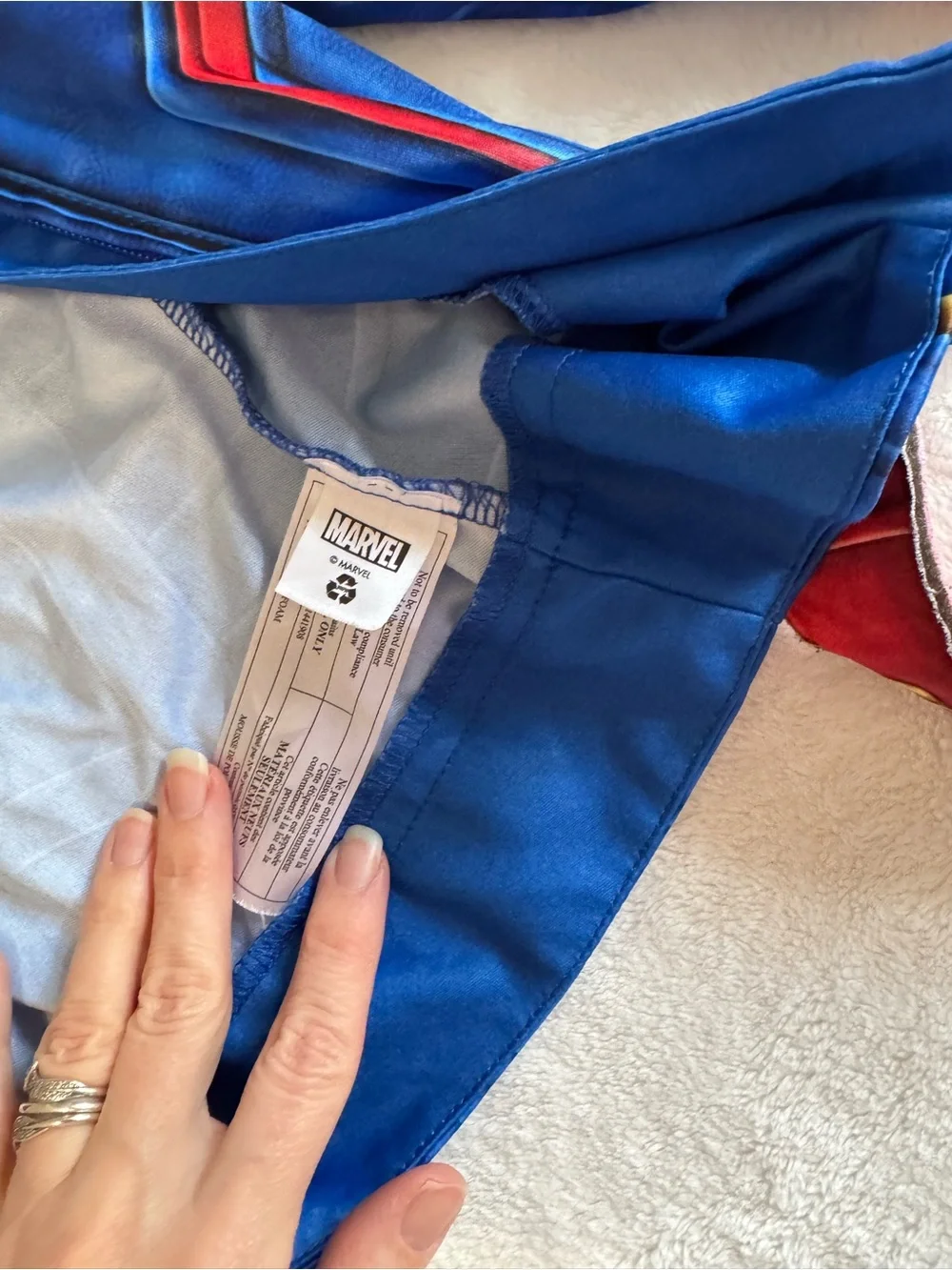 Disney Red and Blue Captain America costume Zip-Up Jacket with Gold Accent - Picture 12 of 13